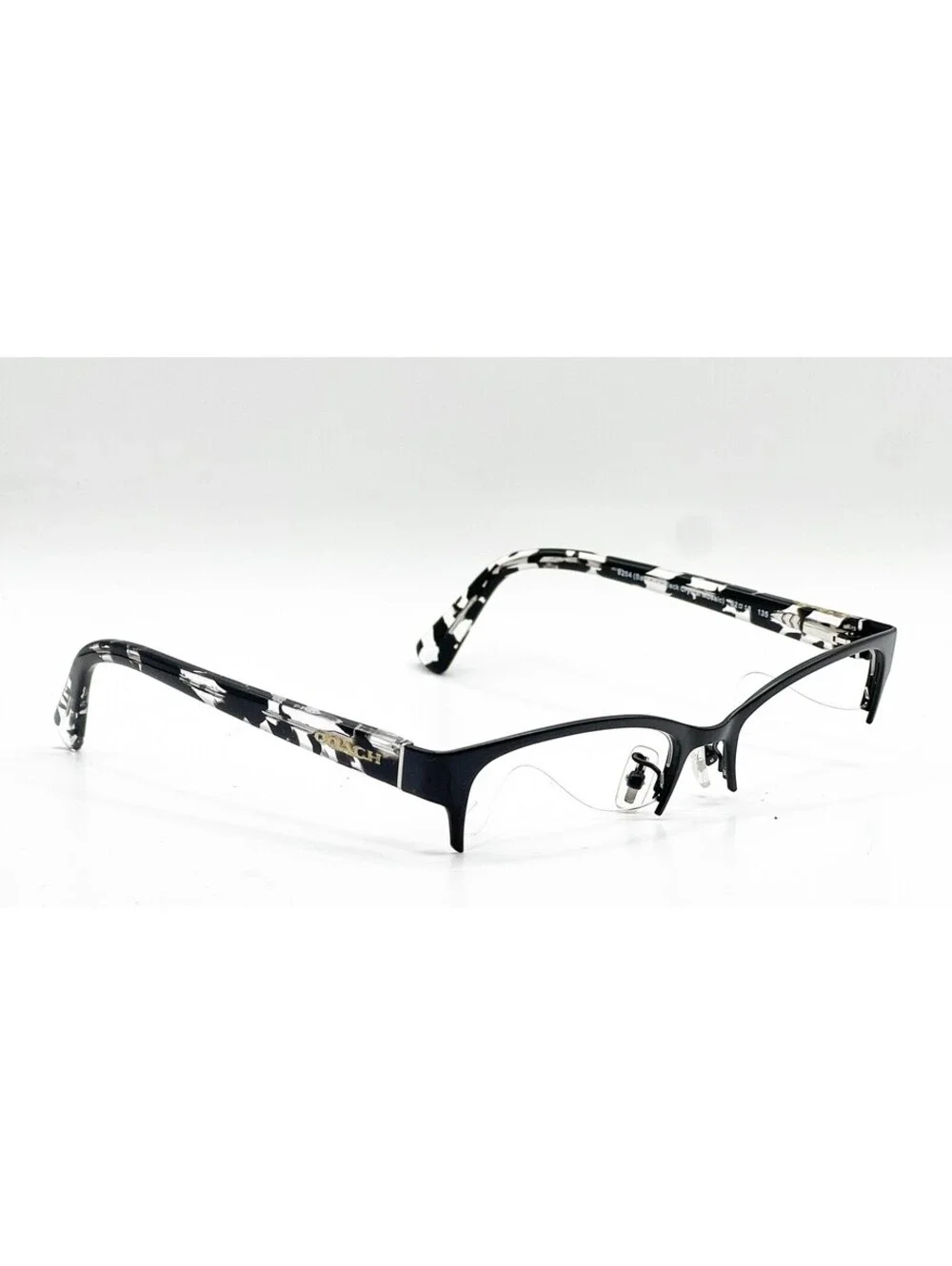 Coach HC 5078 9254 Satin Black Crystal Mosaic Cat Eye Eyeglass Frames 52-18-135